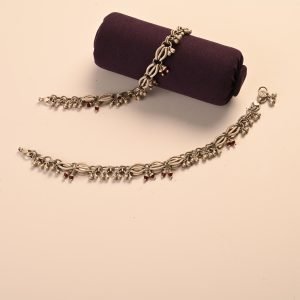 Infinity Charming Oxidized Anklet-Pair