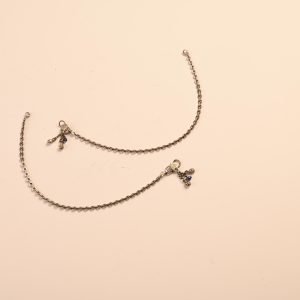 Sleek Braided Oxidized Anklet-Pair