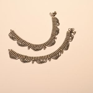 Afghan Jal Oxidized Anklet-Pair