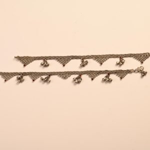 Pyramid Rose Oxidized Anklet-Pair