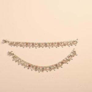 Sanjog Silver Plated Anklet-Pair