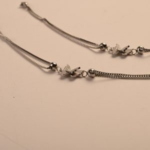 Butterfly Charm Silver Plated Anklet-Pair