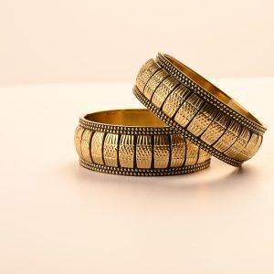 Moulded Brass Gold Plated Bangle-Set of 2