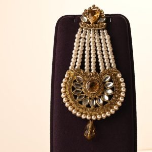 U Shape Kundan Pearl Passa