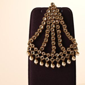 Gold Finish Kundan Polki & Pearl Passa