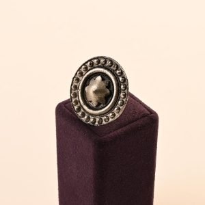 Oxidized Dot Finger Ring