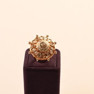 Polki Kundan Finger Ring(White)