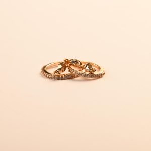 Gold Plated Thin Chain Double Finger Ring