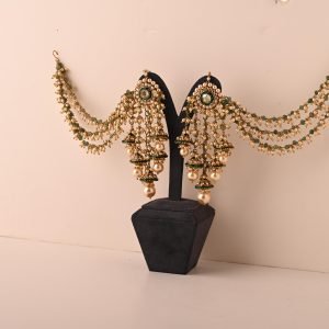 Polki Kundan Pearl inbuilt Latkan Jhumkas