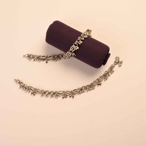 Infinity Charming Oxidized Anklet-Pair