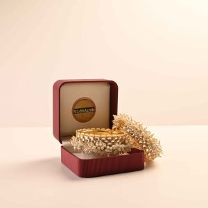 Roohi Paachi Kundan Pearl Bangles-Set of 2