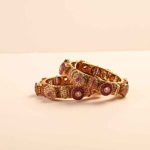 Ruby Gold Plated Kangan Set -2