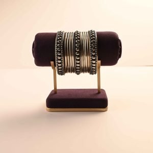 Resin & Silver Stack of Bangles -Set of 11 Bangles