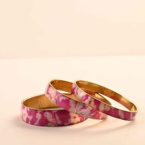 Mother of Pearl Pink Stack of Bangles-3