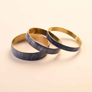 Mother of Pearl Blue Stack of Bangles-3