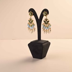 Paachi Kundan Green  Peacock Peal Earrings