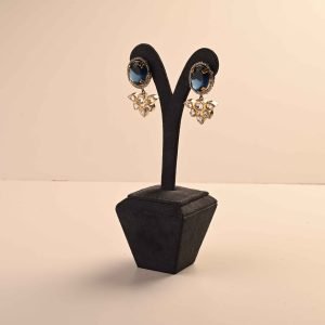 Kundan Stone (Navy Blue)  Earrings