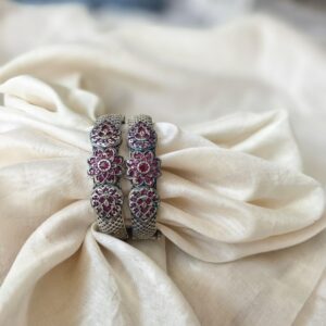 Blush Pink Oxidized Openable Bangle-1-(2.4/2.6)