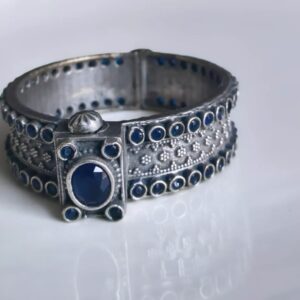 Vida Blue Openable Oxidized Bangle-1(2.4/2.6)