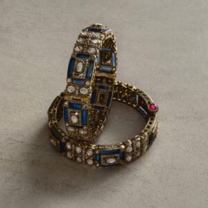 Aarzu Moissanite blue doublet stones Bangle