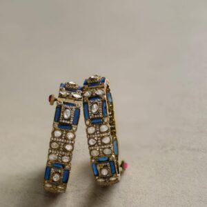 Aarzu Moissanite blue doublet stones Bangle